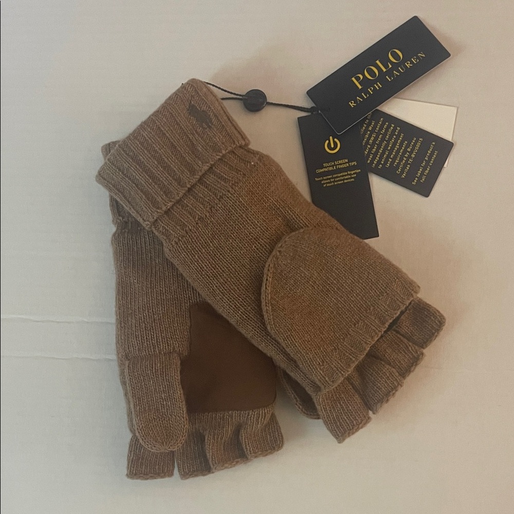 Polo by Ralph Lauren Brown Knit Gloves